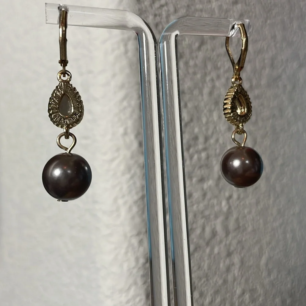 Napier Pearl Drop Earrings - Picture 5 of 6